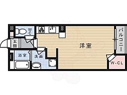 レオネクストエイザ 1Kの間取図画像
