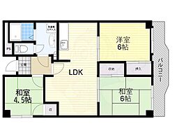メゾンカーサー2号館 3LDKの間取図画像