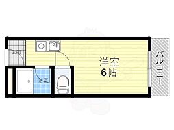 ハイム白山 ワンルームの間取図画像