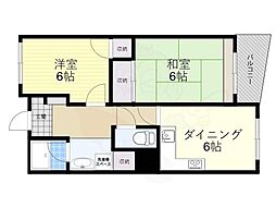 メゾン茨木西駅前 2DKの間取図画像