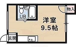 森本ハイツ北棟 ワンルームの間取図画像