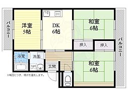 マンションタカヤ 3DKの間取図画像