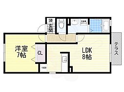 モデラート八丁畷 1LDKの間取図画像