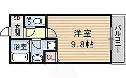 レジデンスKU ワンルームの間取図画像