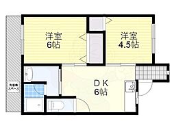 ユー・エスハイツ 2DKの間取図画像