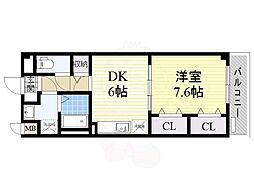 サンクレール吉野 1DKの間取図画像