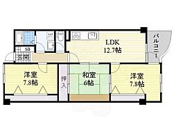ウィングビュー鮎川 3LDKの間取図画像