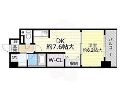 ソラージュ茨木 1DKの間取図画像