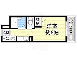 スチューデントパレス茨木 ワンルームの間取図画像