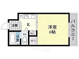 光栄ハイツ 1Kの間取図画像
