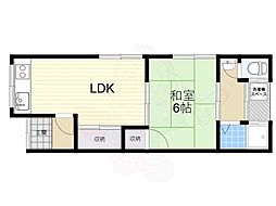 さくらコーポ 1LDKの間取図画像