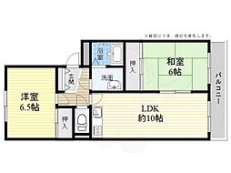 フロンティア高槻 2LDKの間取図画像