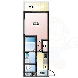 ALEGRIA茨木上中条 1Kの間取図画像
