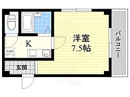 第二北本ハイツ 1Kの間取図画像