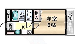 オーク・ピア 1Kの間取図画像
