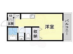 パルプラザ茨木 ワンルームの間取図画像