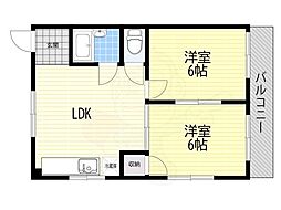 丸矢マンション 2LDKの間取図画像