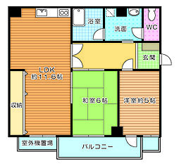 ユートクコーポ赤坂 2LDKの間取図画像