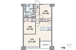 豊玉南住宅 2LDKの間取図画像