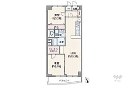 カーサ桜上水 2LDKの間取図画像