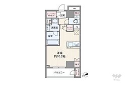 グローリオ新宿夏目坂 ワンルームの間取図画像