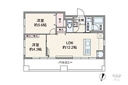 ベルディ早稲田東 2LDKの間取図画像