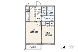 ダイナシティ市谷仲之町 1LDKの間取図画像