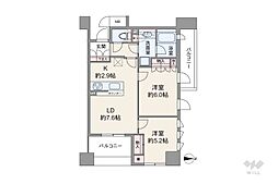 グラーサ中野坂上 2LDKの間取図画像