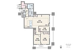 西戸山タワーホウムズノースタワー 3LDKの間取図画像
