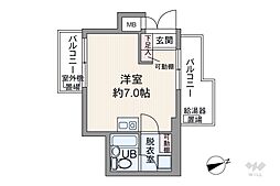 ロイヤルパレス新宿御苑 ワンルームの間取図画像