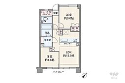 プラウドシティ方南町 2LDKの間取図画像