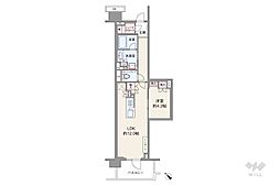 プラウド高田馬場 1LDKの間取図画像