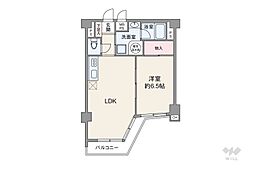 第32宮庭マンション 1LDKの間取図画像