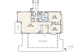 リーベスト松庵 2LDKの間取り