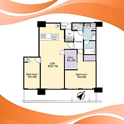 ザ・パークハウス中之島タワー 2LDKの間取図画像