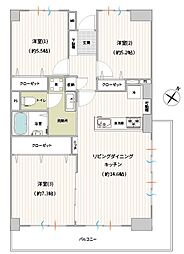 藤和大秦野ハイタウン 3LDKの間取図画像