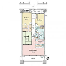 プラウドシティ東林間 3SLDKの間取図画像
