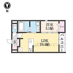 (仮称)天理新築アパート 1LDKの間取図画像