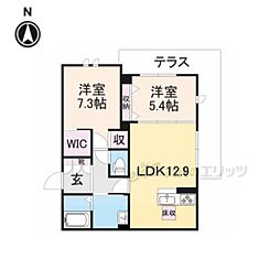 BELLAVISTA 2LDKの間取図画像