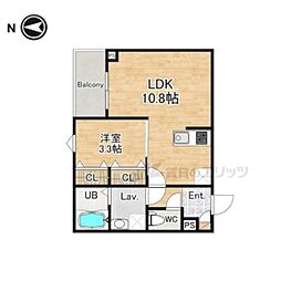 (仮称)ジーメゾン大和郡山カシータ 1LDKの間取図画像