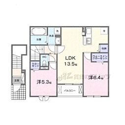 パルクレール 2LDKの間取図画像