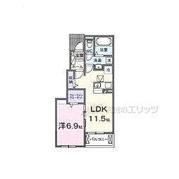 La Casa Mia Uno 1LDKの間取図画像