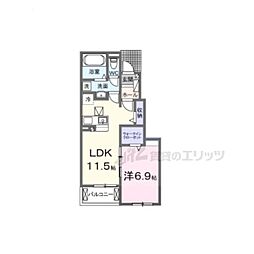 La Casa Mia Uno 1LDKの間取図画像
