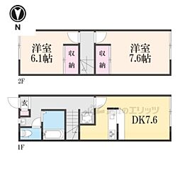 レオパレスヤマダ2 2DKの間取図画像