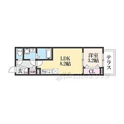 ジーメゾン郡山ネクサス 1LDKの間取図画像