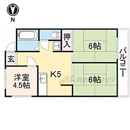 ヒルズ幸和 3DKの間取図画像