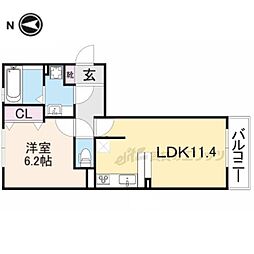 サニーソレイユ 1LDKの間取図画像