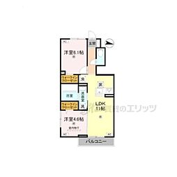 ブリスコート永慶寺 2LDKの間取図画像