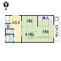 今井荘西棟 3DKの間取図画像