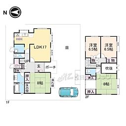 JR関西本線 平城山駅 徒歩3分の賃貸一戸建て 1階4LDKの間取り